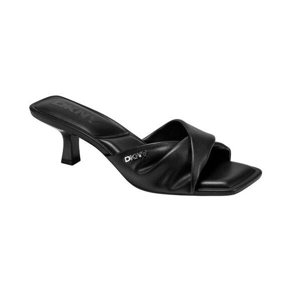 DKNY Womens Jolaine Twist Heel Sandal Mule K1532005 Black 9.5M - Picture 8 of 14